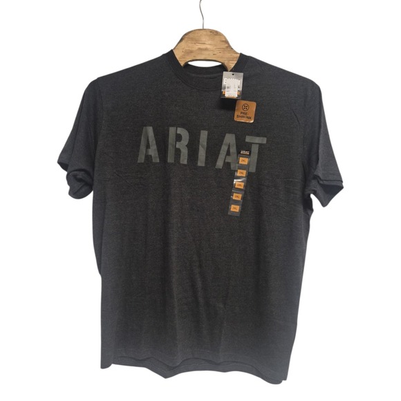 Ariat Boot Men's Short Sleeve Tee Shirt Gray  Rebar LOGO XXL New - Picture 2 of 6